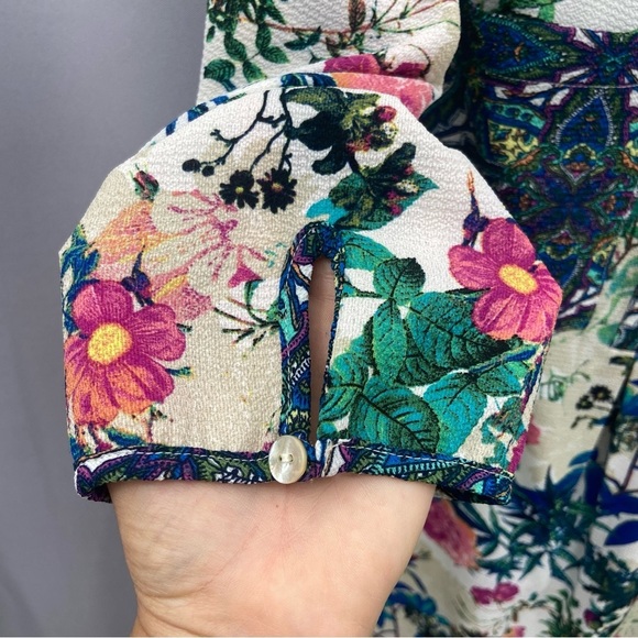 FIG AND FLOWER Multicolor Floral Lightweight Popover Tunic Top Size 1X NWT - Picture 5 of 14